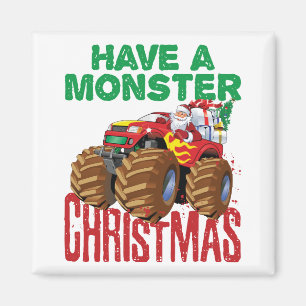 Aimant Monster Truck Noël Santa Claus Garçons Enfants