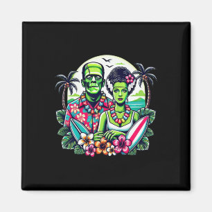 Aimant Monstre de Frankenstein et mariée tropical Hawaïen