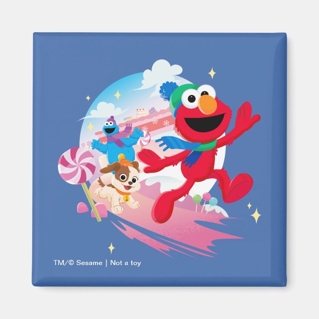 Aimant Monstre Elmo, Tango & Cookie | Meilleur Noël (Devant)