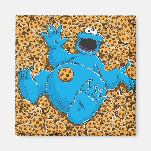 Aimant Monstre et cookies vintages (Devant)