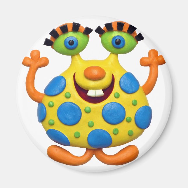 Aimant Monstre jaune tacheté (Devant)