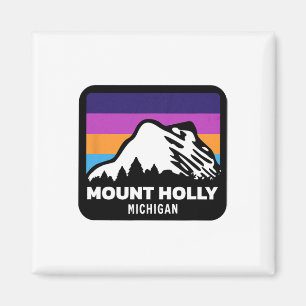 Aimant Mont Holly Michigan Ski Snowboard Famille Sk