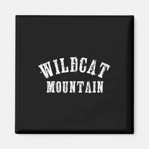 Aimant Montagne Wildcat Grungy Rustique Artisanal Skieur