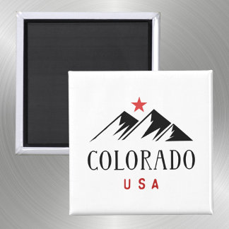 Aimant Montagnes cool Colorado USA avec Star Light Color