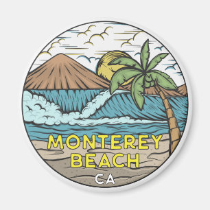 Aimant Monterey Beach Californie Vintage