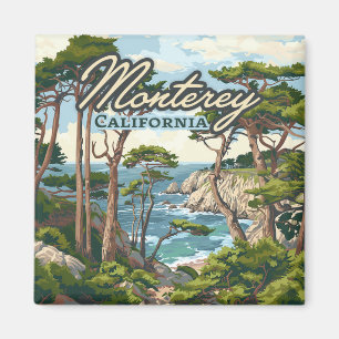 Aimant Monterey California Cypress Trees Ocean Coast