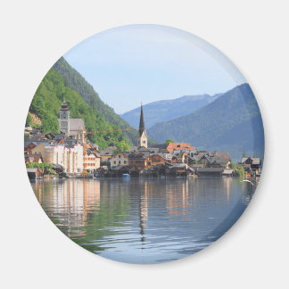 aimant montrant Hallstatt ville et lac, Autriche