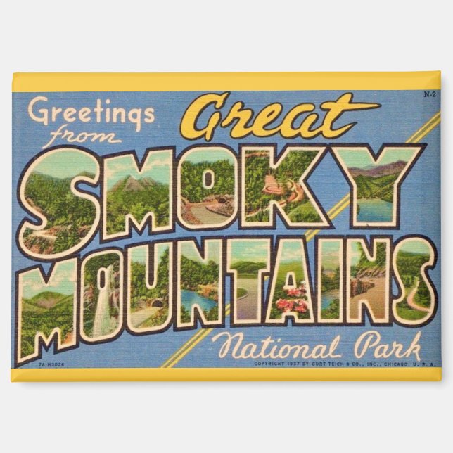 Aimant Monts Retro Great Smoky (Recto)