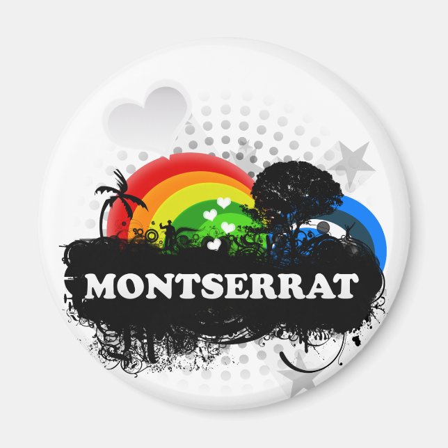 Aimant Montserrat aux fruits mignons (Devant)