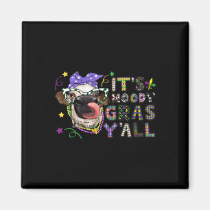 Aimant Moody Gras Yall Funny Cow Mardi Gras