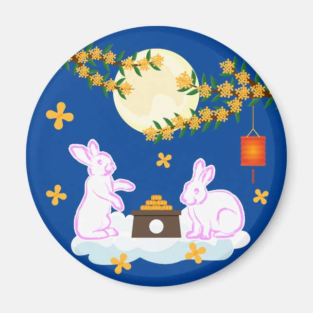 Aimant Moon Rabbit Mooncake Osmanthus (Devant)