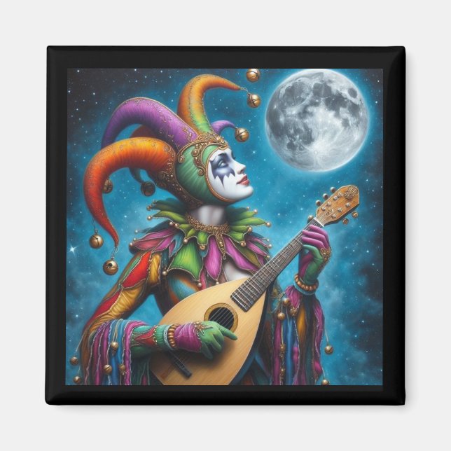 Aimant 🎭 "Moonlit Melody : The Enchanted Jester Magnet" (Devant)