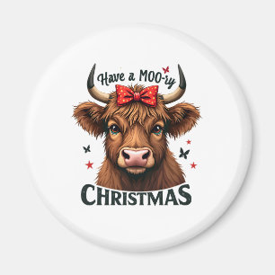 Aimant Moory Christmas adorable vache portant Père Noël