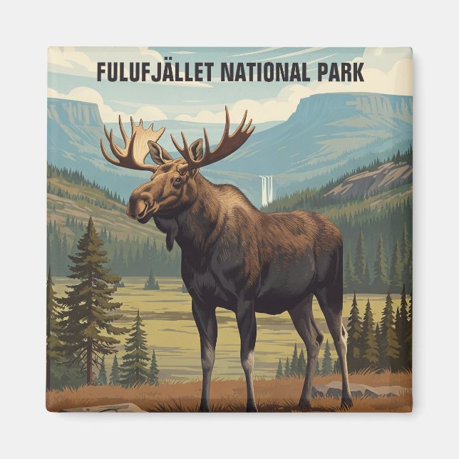 Aimant Moose in Fulufjället Parc national Suède Voyage (Devant)