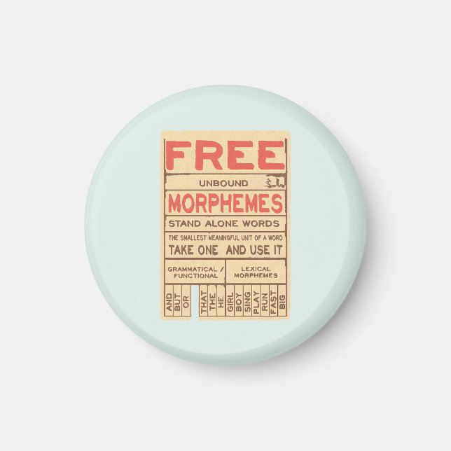 Aimant Morphèmes libres Grammaire amusante Phonie anglais (Devant)