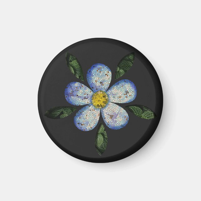 Aimant Mosaico botânico e simético com tema floral (Devant)