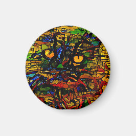 Aimant Mosaïque colorée Chat Art Prin