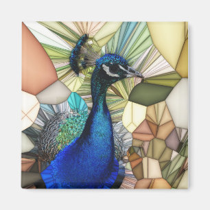 Aimant Mosaïque colorée Peacock