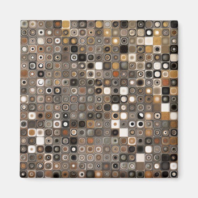 Aimant Mosaïque de cuivre et de pierre (Devant)
