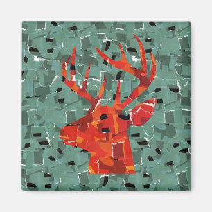 Aimant Mosaïque de silhouette de tête de cerf