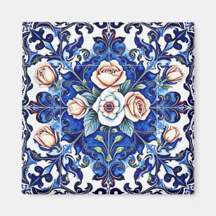 aimant mosaïque rose royale