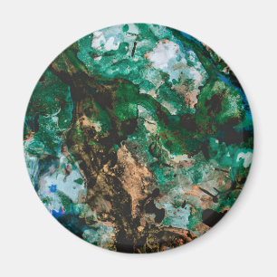 Aimant Moss Agate Green Crystal Geode Abstract