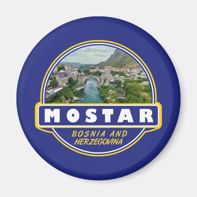 Aimant Mostar Bosnie-Herzégovine Voyage Art Emblem (Devant)