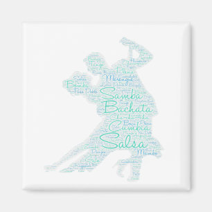 Aimant Mot de danse Art Couple Bachata Salsa