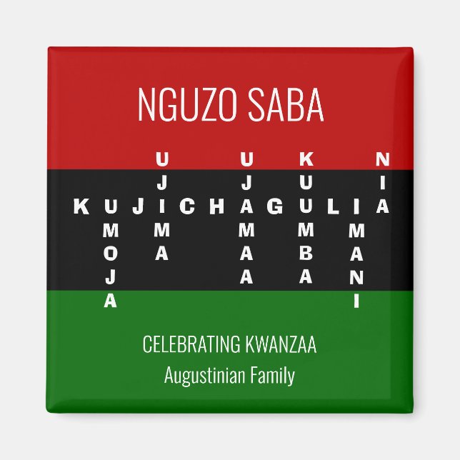 Aimant Mot de passe panafricain KWANZAA (Devant)