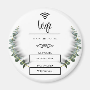 Aimant Mot de passe Wifi noir et blanc pour la maison