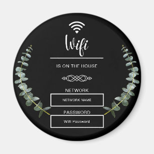 Aimant Mot de passe Wifi noir et blanc pour la maison