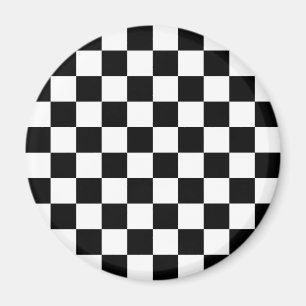 Aimant Motif À damiers noir et blanc