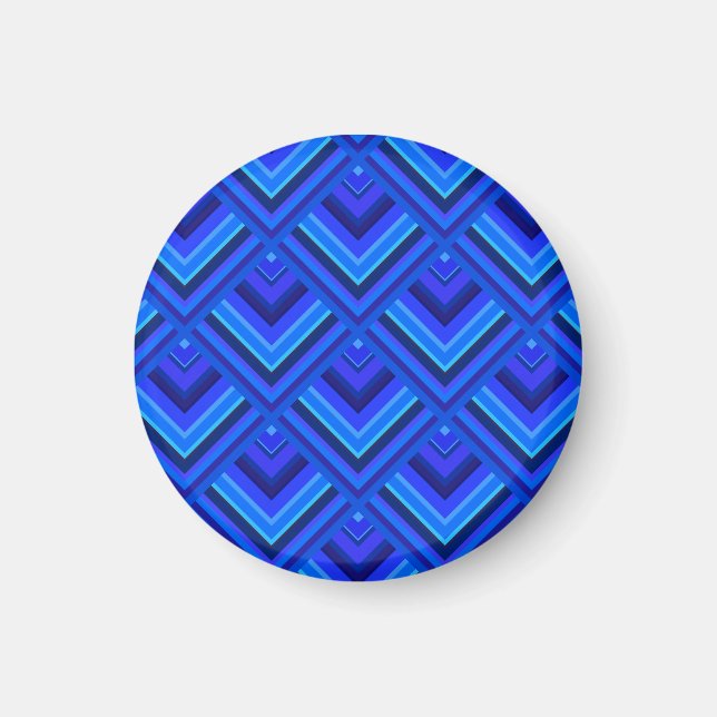Aimant Motif à échelle à bandes bleues (Devant)