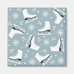 Aimant Motif à thème hiver avec patins à glace
