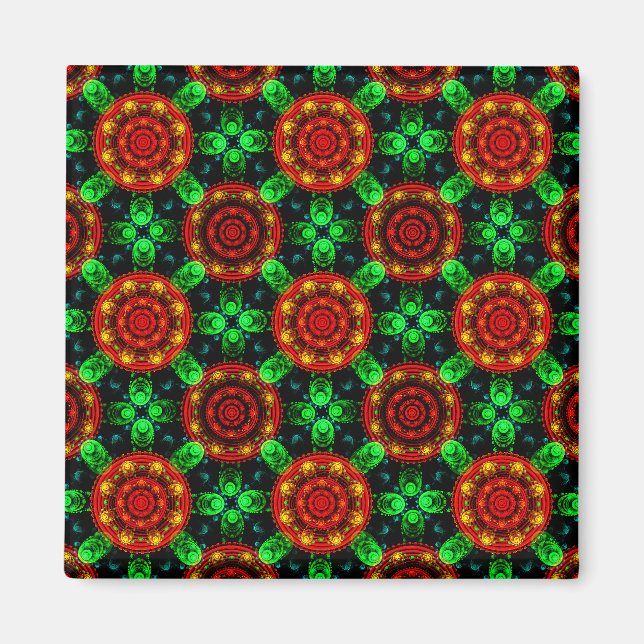Aimant Motif abstrait élégant boho moderne floral #504 (Devant)
