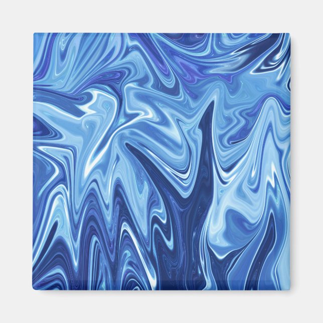 Aimant Motif abstrait liquide bleu (Devant)
