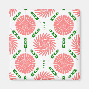 Aimant motif aux fleurs roses