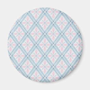 Aimant motif bleu en forme de diamant