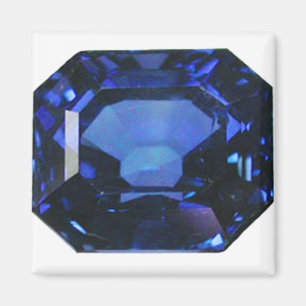 Aimant Motif bleu Sapphire rectangulaire