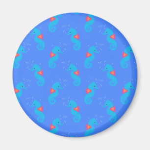 Aimant Motif Blue Seahorse