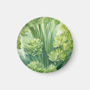 Aimant Motif botanique vert de céleri luxuriant