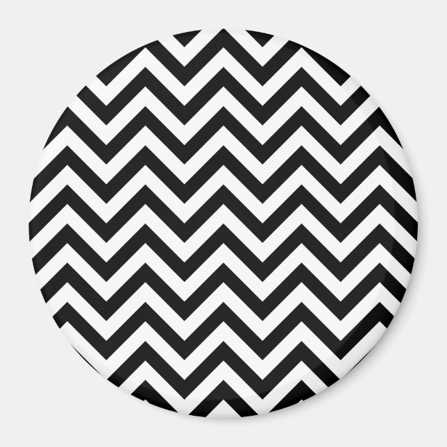 Aimant Motif Chevron blanc noir simple (Devant)