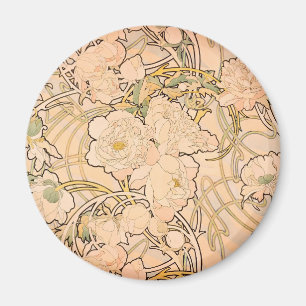 Aimant Motif classique Art nouveau de jardin de pivoines 