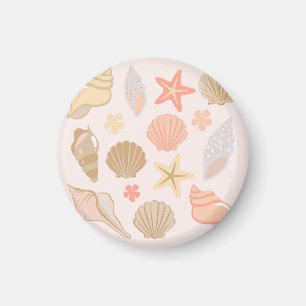 Aimant Motif Coquilles de Mer Roses