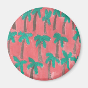 Aimant Motif d'aquarelle Palm Tree