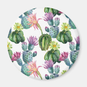 Aimant Motif d'art de cactus d'aquarelle