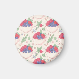 Aimant Motif de bol de baies pastel