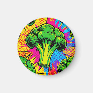 Aimant Motif de brocoli Pop Art vibrant