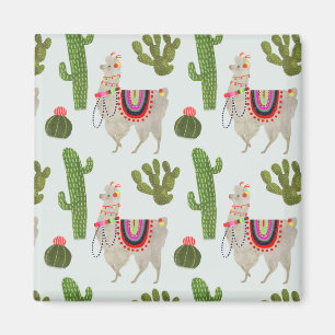 Aimant Motif de cactus et de lama de la collection   de