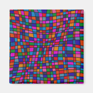 Aimant Motif de carreaux de mosaïque colorés